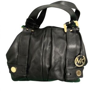 Black Michael Kors leather Tote bag.  Gold trim details. Classic style